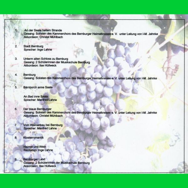 CD Titel Weinverein im Bernburger Heimatkreis e.V.